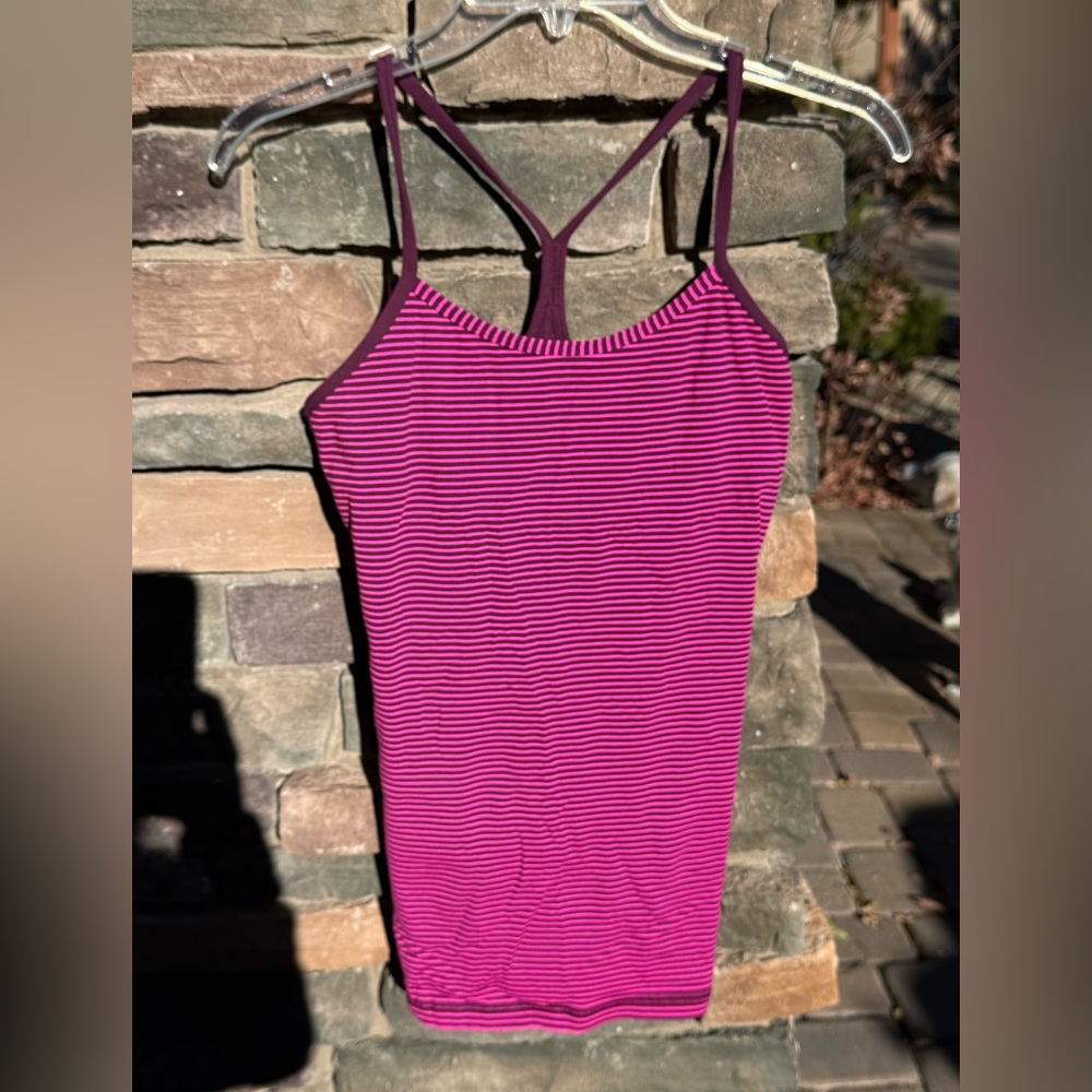 Lululemon Athletica Pink Striped Tank Top